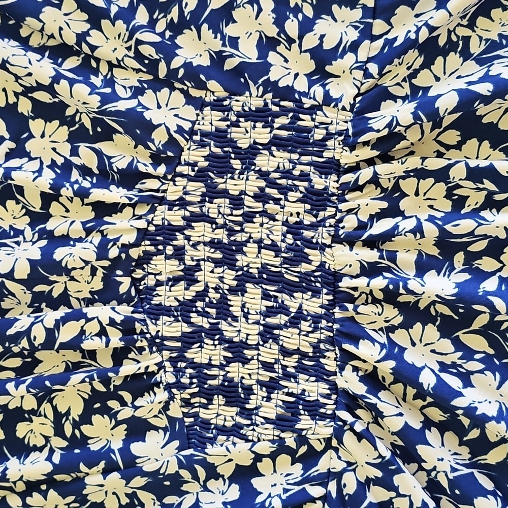 Floral Blue and White Womens  Dress - Picture 4 of 9